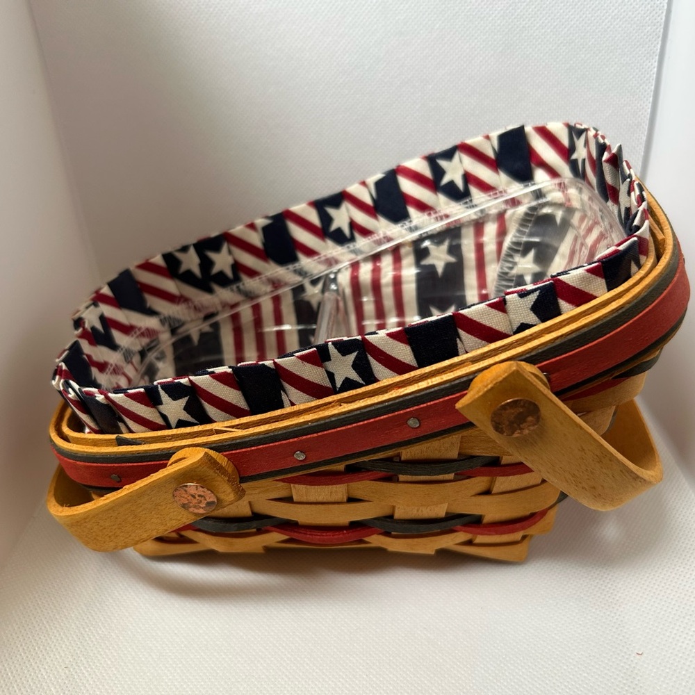 Longaberger All-American Summertime Red/Blue Patriotic Basket for Labor Day 🇺🇸